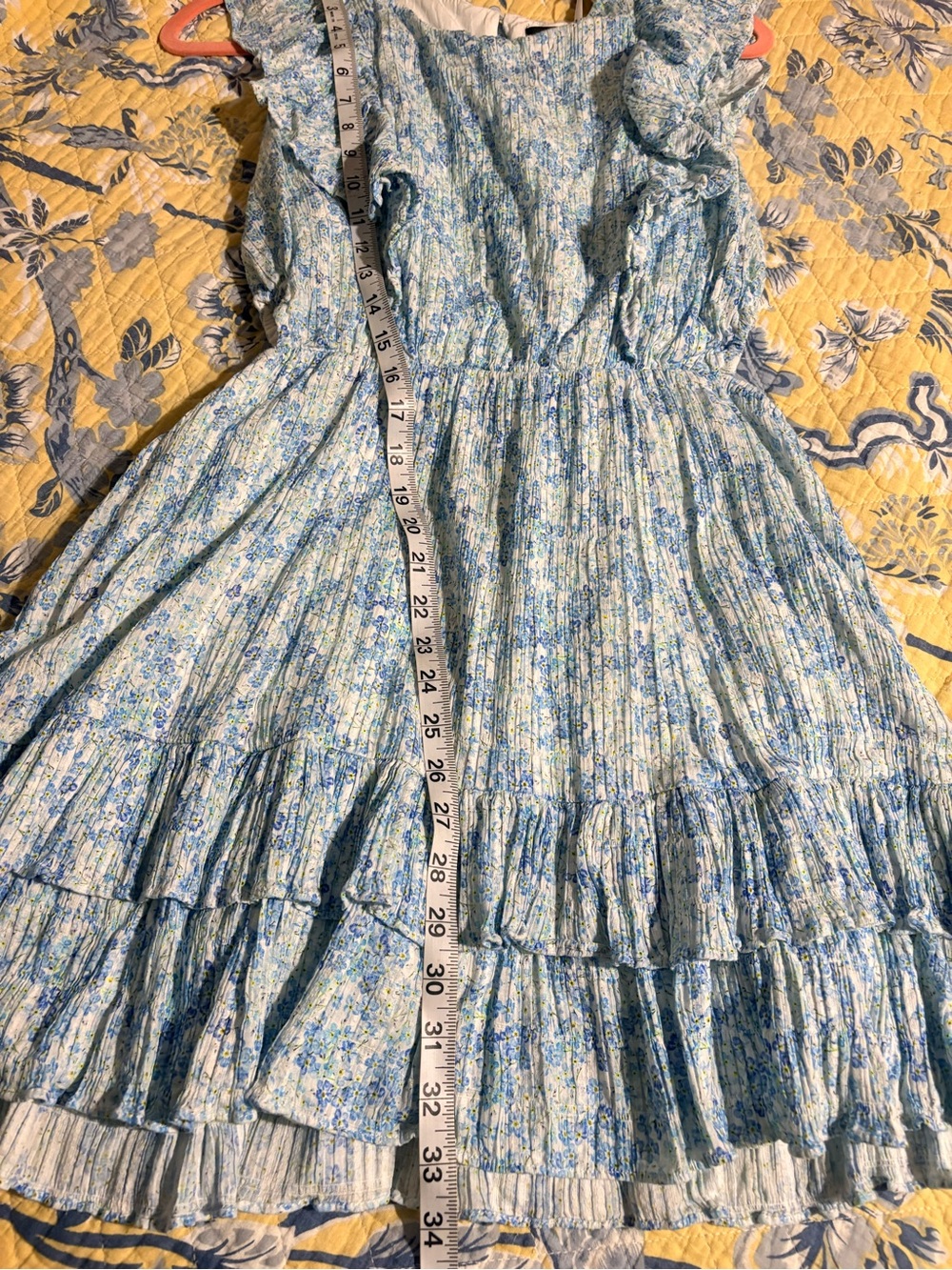 Minkpink, Light Blue Floral Ruffled Sundress, Sz L - Picture 7 of 9